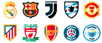 Футбольные щиты набор иконок