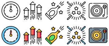 New Year icon pack