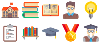 Education elements icon pack
