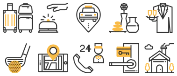 Hotel services icon pack