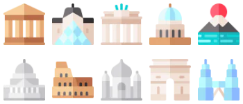 Landmarks and Monuments icon pack