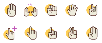 Hand Gestures jeu d'icônes