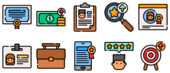 Job Promotion jeu d'icônes