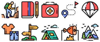 Приключение набор иконок