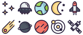 Space icon set pakiet ikon
