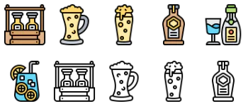 Beverage icon pack
