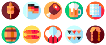 Oktoberfest jeu d'icônes