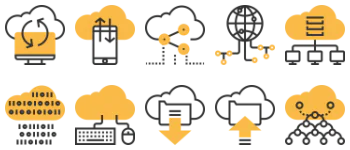 Cloud technology jeu d'icônes