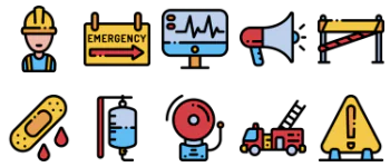 Аварийные службы набор иконок
