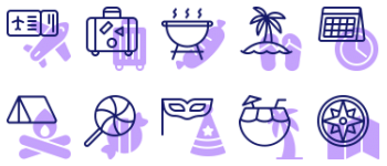 Vacation jeu d'icônes