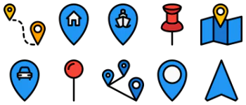 Карты и локации набор иконок
