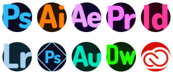 Adobe logos jeu d'icônes
