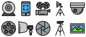 Cameras and accesories color pakiet ikon
