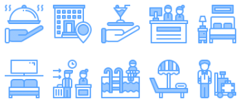 Гостиничный сервис набор иконок