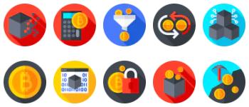 Blockchain paquete de iconos