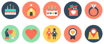 Love and Romance jeu d'icônes