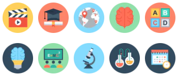 Education jeu d'icônes