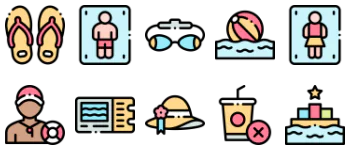 Swimming pool icon pack