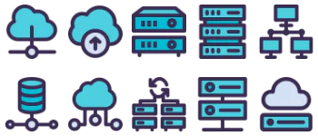 Cloud computing jeu d'icônes