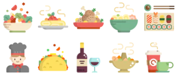 Food and Restaurant jeu d'icônes