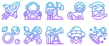 Astronautics jeu d'icônes