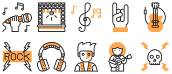 Рок-н-ролл набор иконок