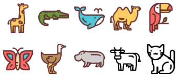 Animals jeu d'icônes
