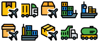 Shipping paquete de iconos