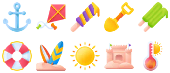 Summer Holidays Icon-Paket
