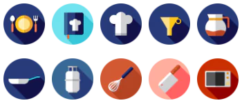 Kitchenware icon pack
