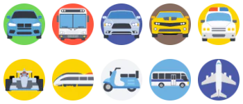 Transport jeu d'icônes