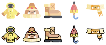 Autumn Clothes Accesories набір іконок