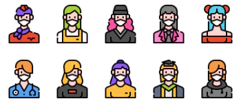 Woman avatar mask gói biểu tượng