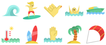 Серфинг набор иконок