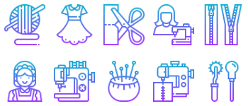 Швейное оборудование набор иконок