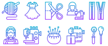 Sewing Equipment Icon-Paket