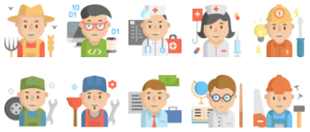 Professions and Jobs Icon-Paket