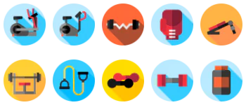 Gym equipment icon pack
