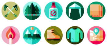 Camping gói biểu tượng