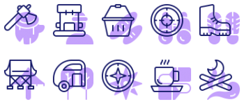 Camping paquete de iconos