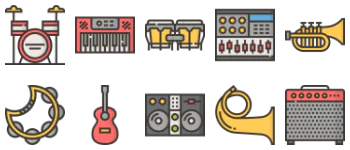 Music instruments набор иконок
