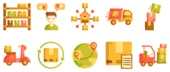 Logistics gói biểu tượng