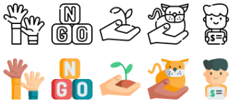 No Gubernamental Organization icon pack