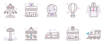 Тематический парк набор иконок