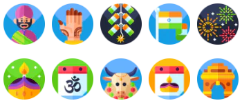 Индия набор иконок