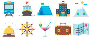 Путешествовать набор иконок