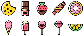 Desserts and Candies paquete de iconos