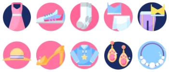 Одежда набор иконок