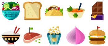 Foods jeu d'icônes