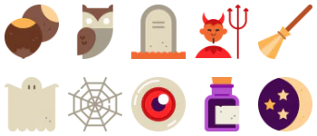 Halloween elements jeu d'icônes